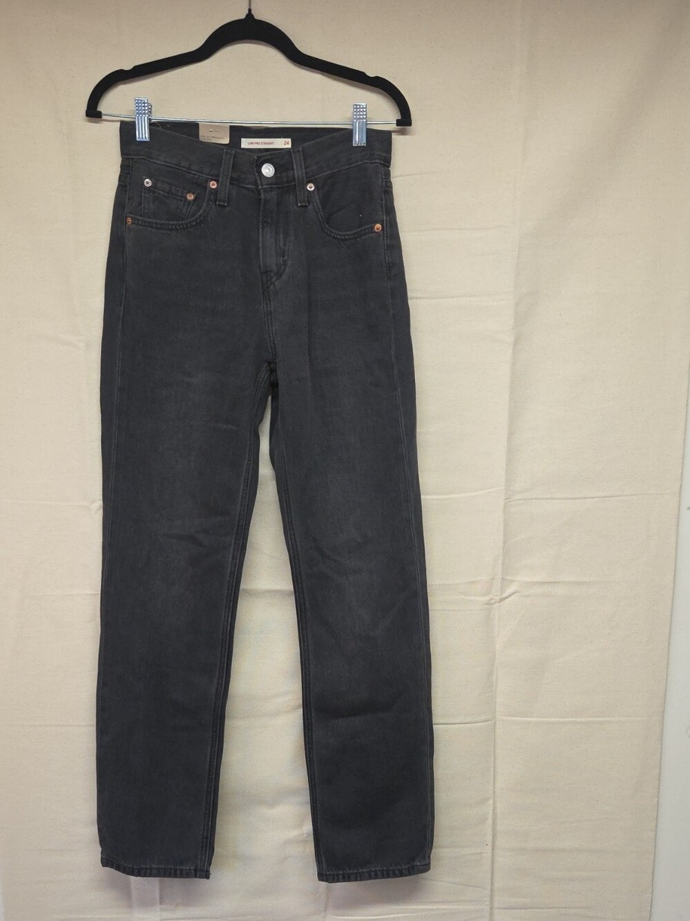 Levi's Low Pro Straight Black Denim Jeans